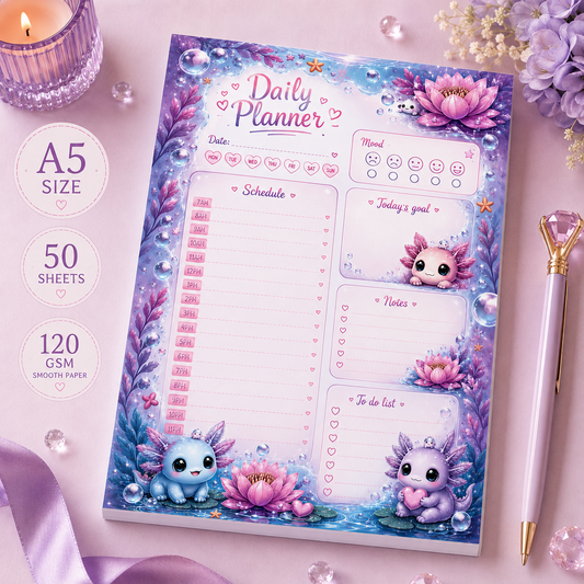 A5 Daily Planner – Cute Axolotl