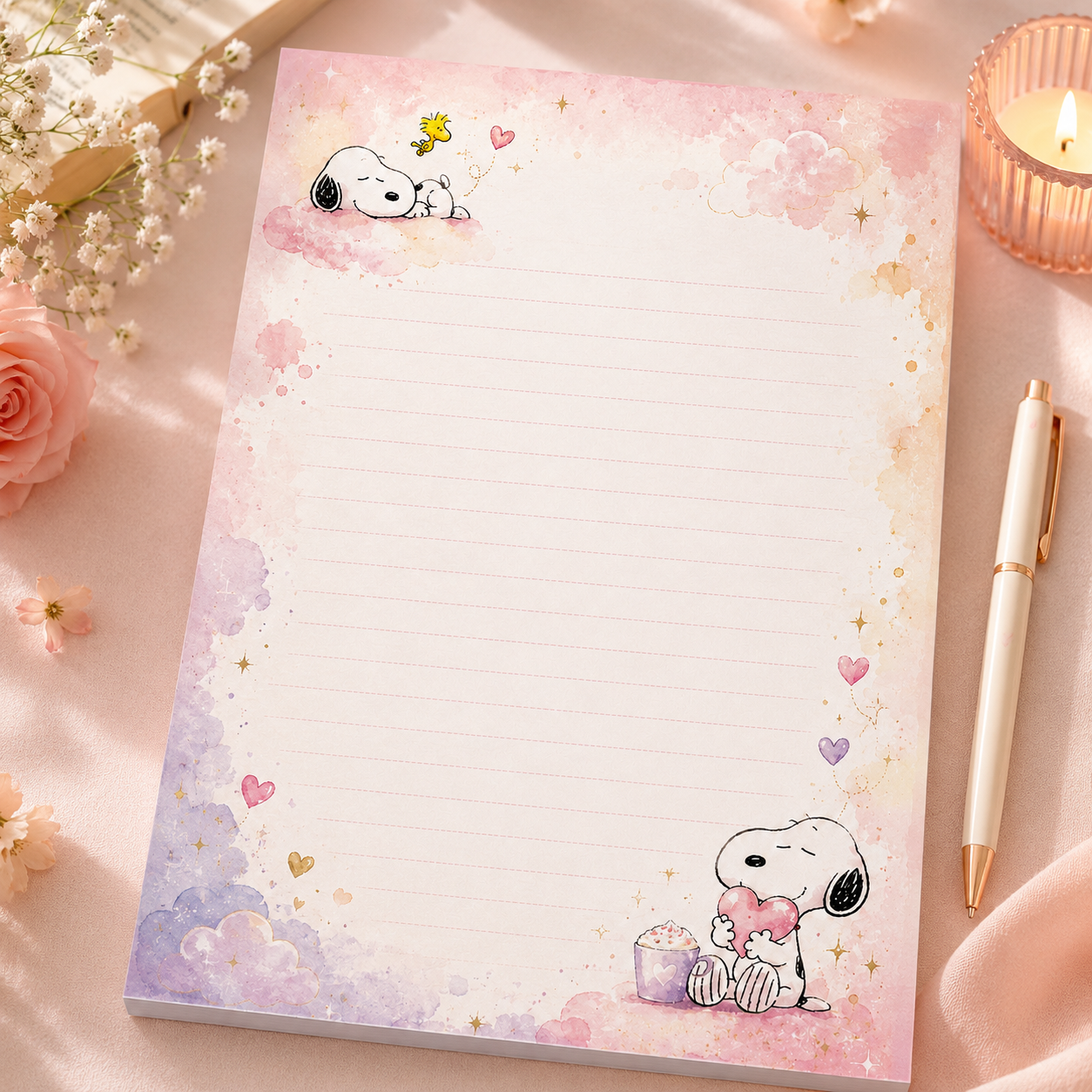 A6 Notepad – Snoopy with a heart