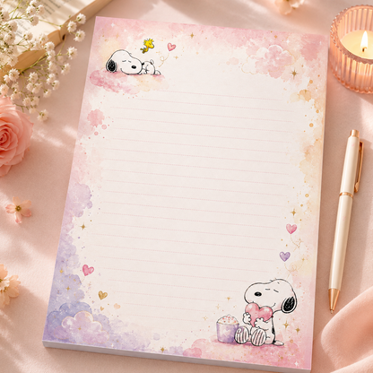 A6 Notepad – Snoopy with a heart