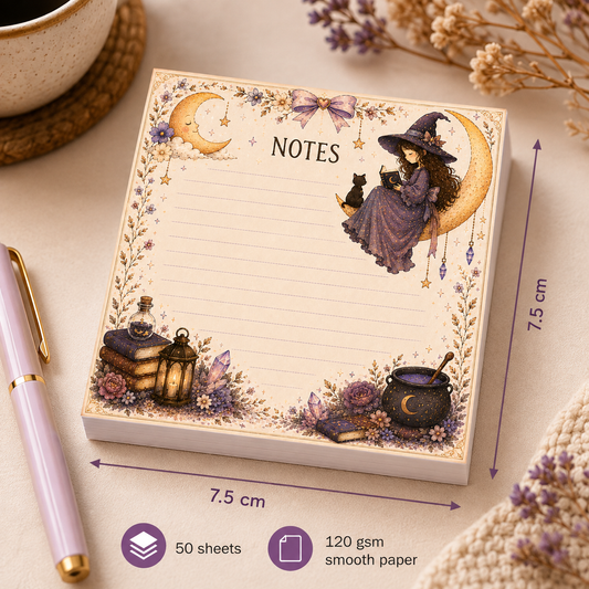 Mini Notepad 7,5 × 7,5 cm – Midnight Spell