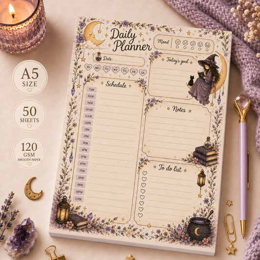 A5 Daily Planner – Midnight Spell