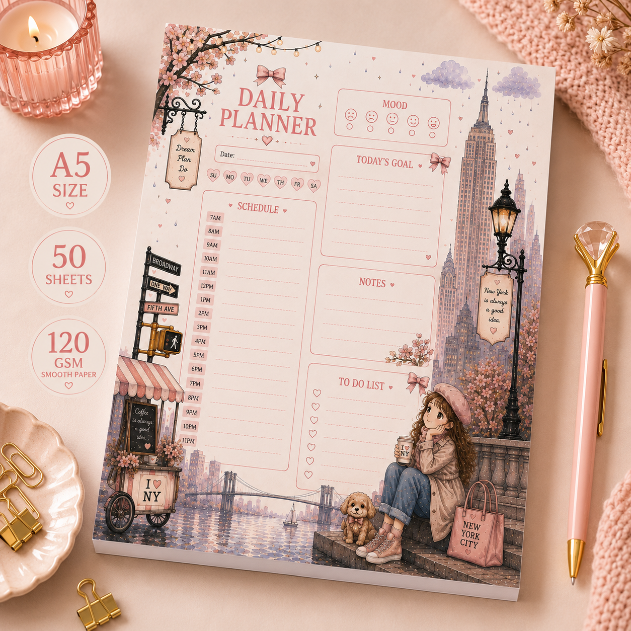 A5 Daily Planner – "New York Daydreams"
