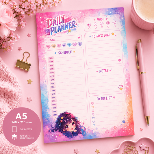 A5 Daily Planner – "Pastel Pop"