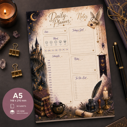 A5 Daily Planner – "Enchanted Academy"