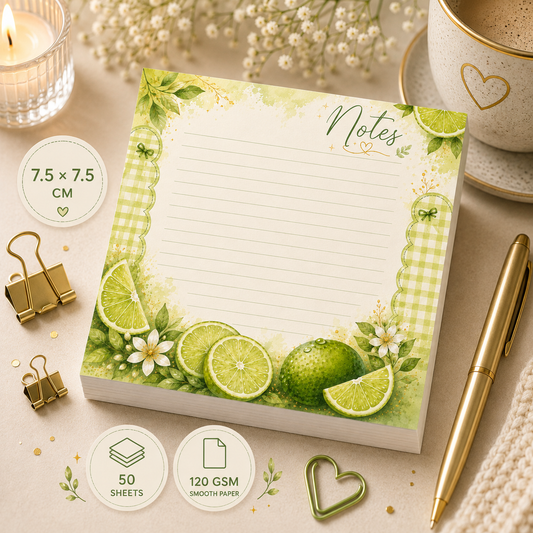 Mini Notepad 7,5 × 7,5 cm – "Lime Breeze"