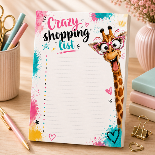 A5 Notepad – "Crazy Shopping List"