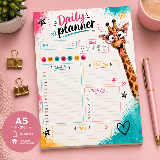 A5 Daily Planner – "Crazy Giraffe"