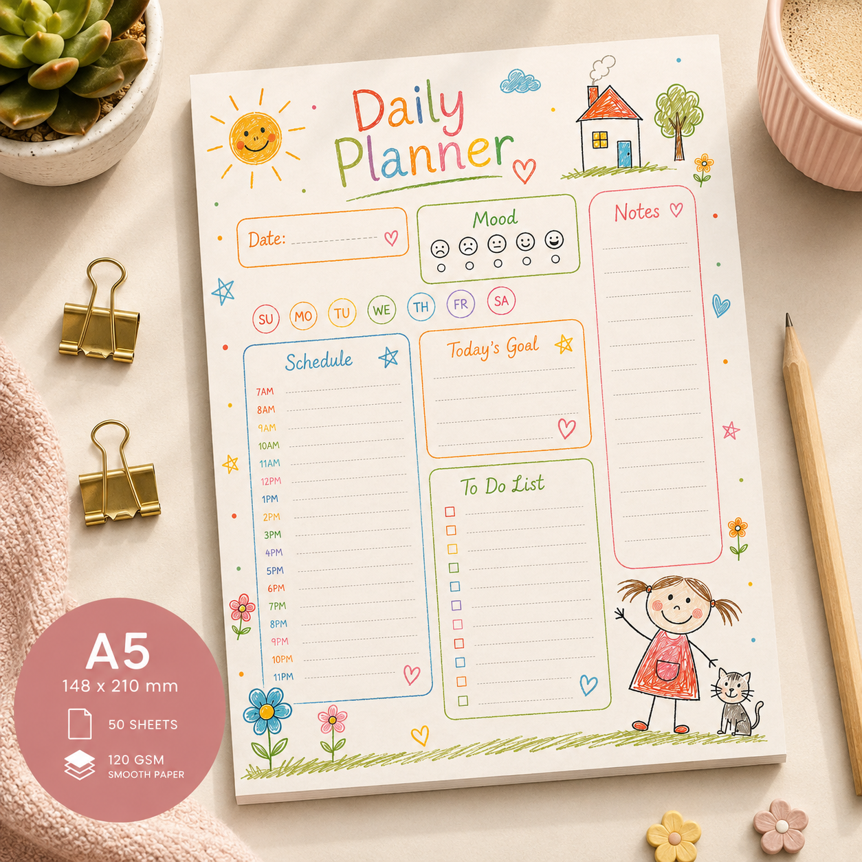 A5 Daily Planner – "Little Sunshine"