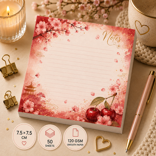 Mini Notepad 7,5 × 7,5 cm – "Cherry Blossom"