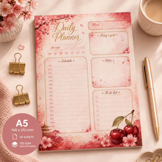 A5 Daily Planner – "Cherry Blossom"