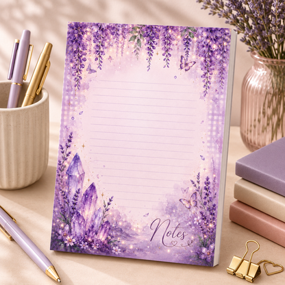 A5 Notepad – "Wisteria Whispers"