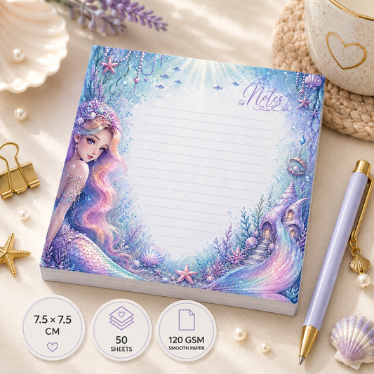 Mini Notepad 7,5 × 7,5 cm – "Mermaid Lagoon"