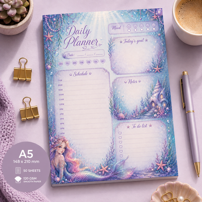 A5 Daily Planner – "Mermaid Lagoon"