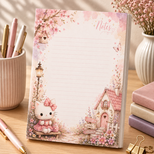 A6 Notepad – "Kitty Cottage"