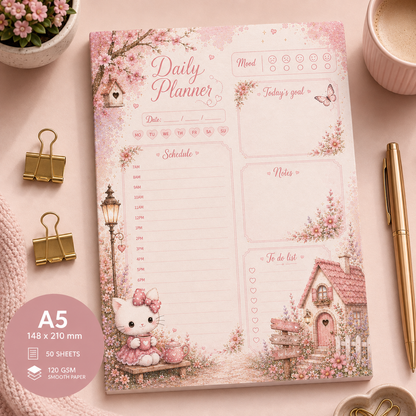 A5 Daily Planner – "Kitty Cottage"