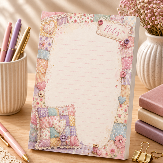 A5 Notepad – "Cozy Patchwork"