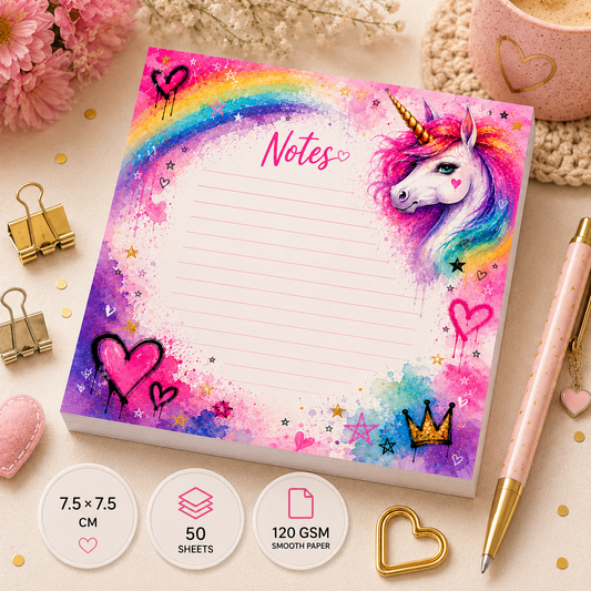 Mini Notepad 7,5 × 7,5 cm – "Unicorn Spark"