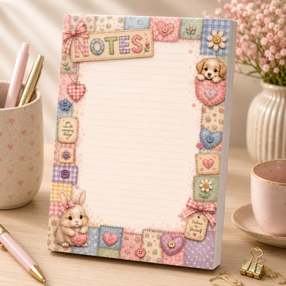 A6 Notepad – "Stitched with Love"