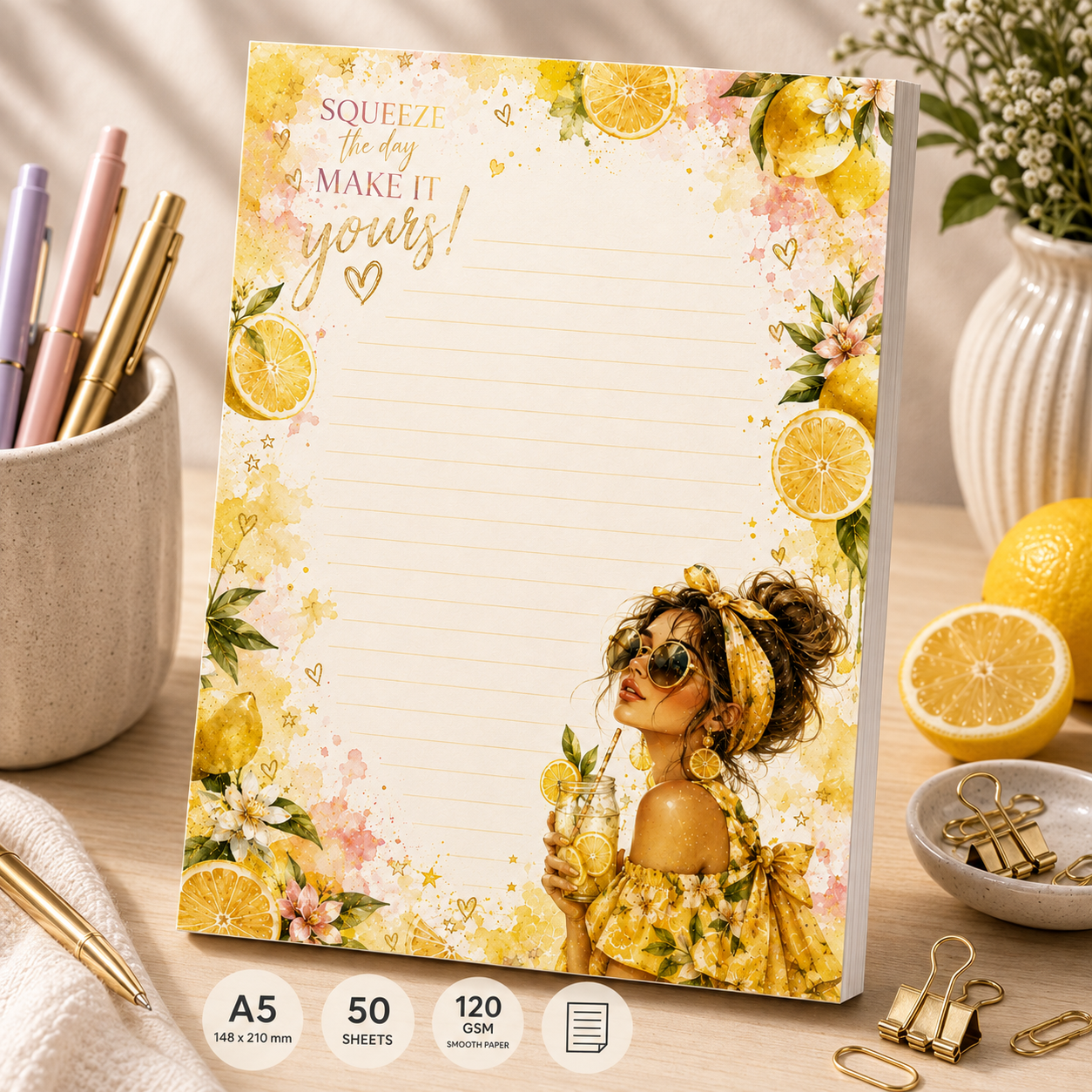 A5 Notepad – "Lemon Bliss"