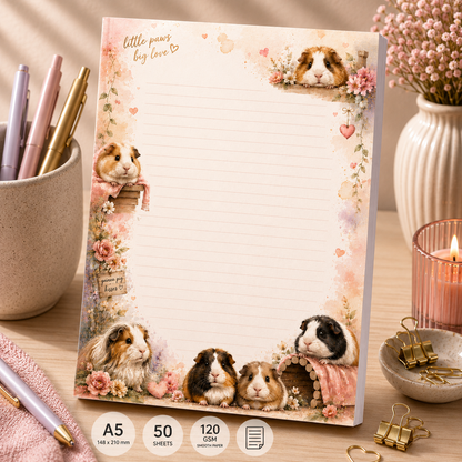 A5 Notepad – "Guinea Pig Kisses"