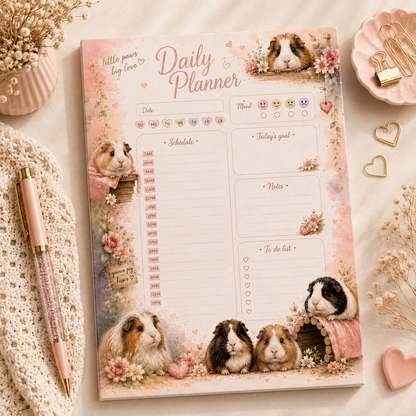 A5 Daily Planner – "Guinea Pig Kisses" | Personalisation Available