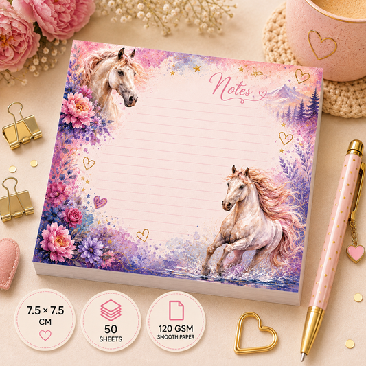 Mini Notepad 7,5 × 7,5 cm – "Whispers of Wild Hearts"
