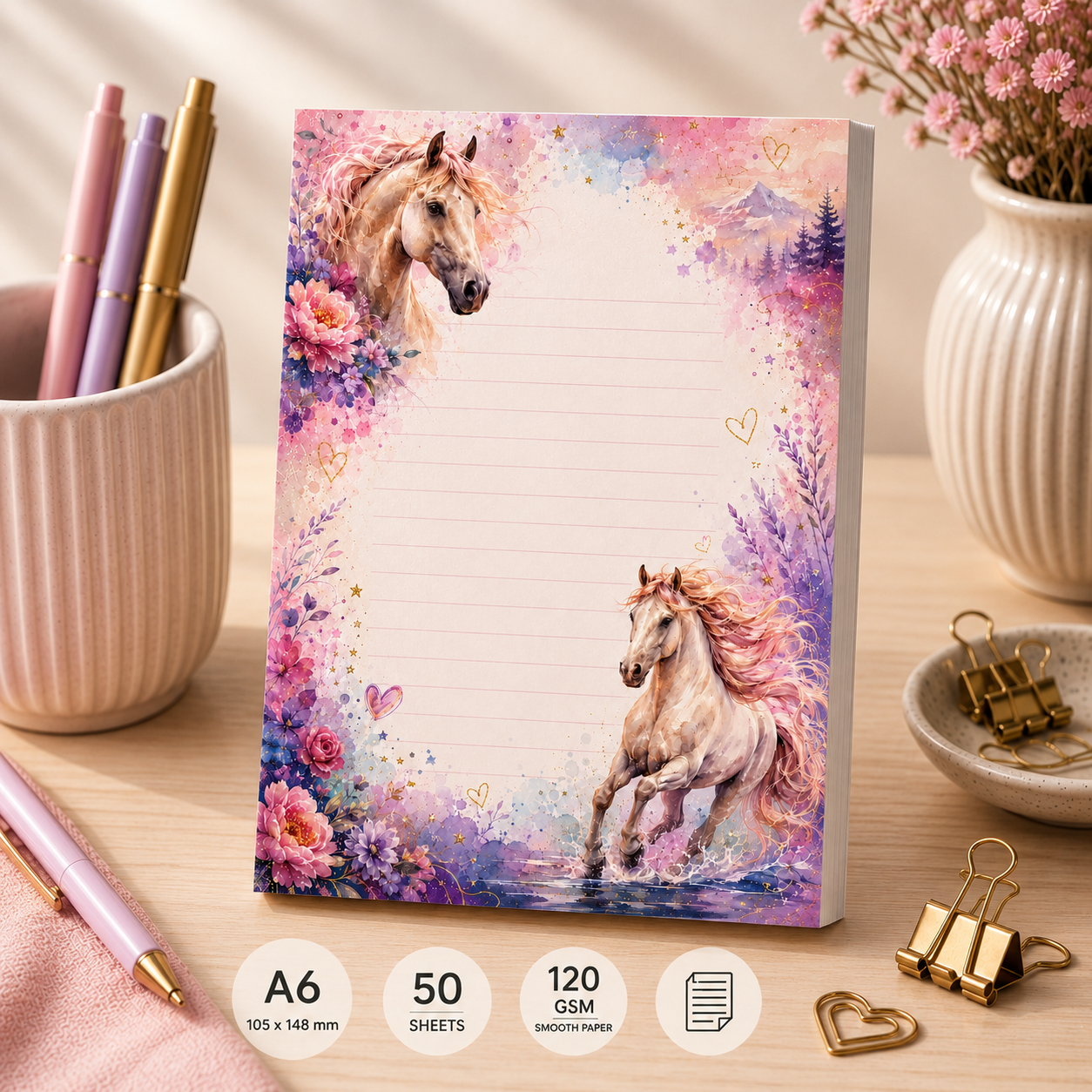A6 Notepad – "Whispers of Wild Hearts"