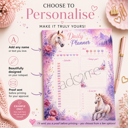 A5 Daily Planner – "Whispers of Wild Hearts" | Personalisation Available
