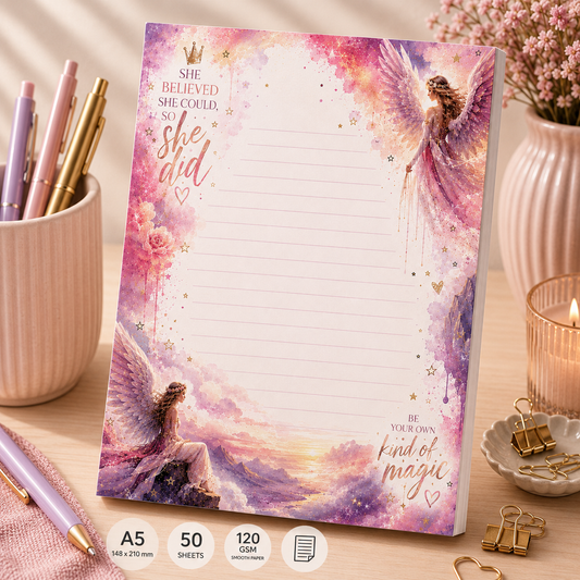 A5 Notepad – "She Believed She Could"