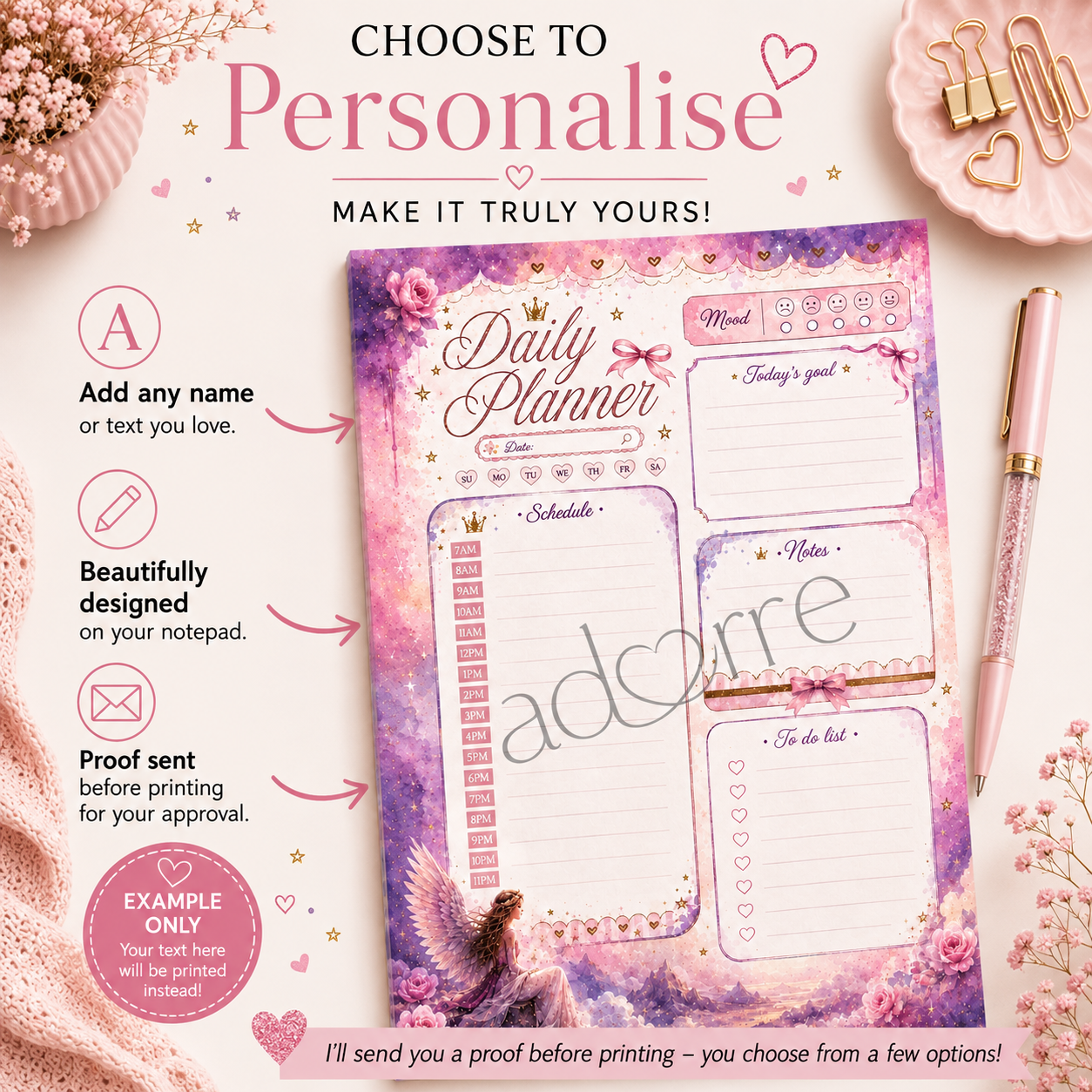 A5 Daily Planner – "She Believed She Could" | Personalisation Available