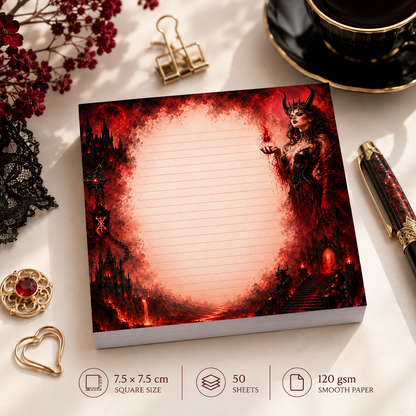 Mini Notepad 7,5 × 7,5 cm – "Queen of Shadows"