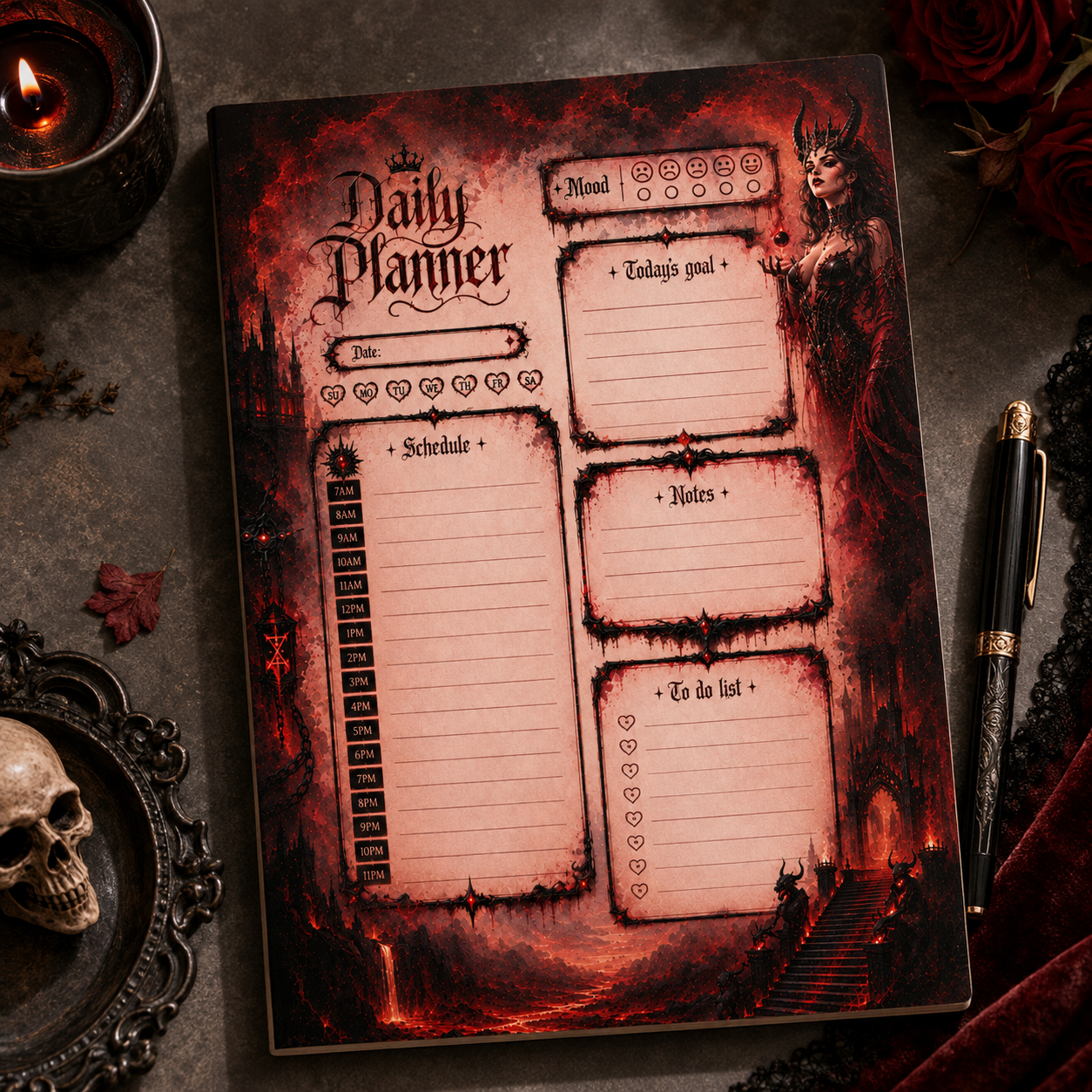A5 Daily Planner – "Queen of Shadows" | Personalisation Available