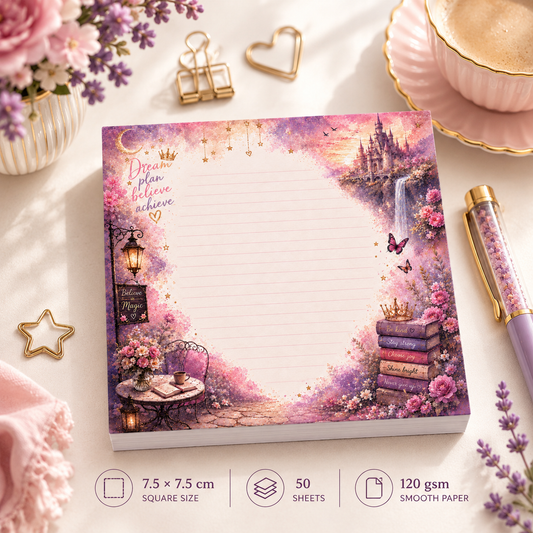 Mini Notepad 7,5 × 7,5 cm – "Believe in Magic"