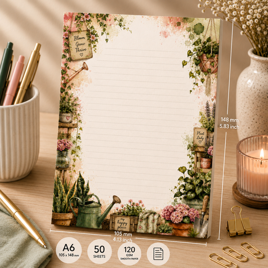 A6 Notepad – "Plant Lady Notes"