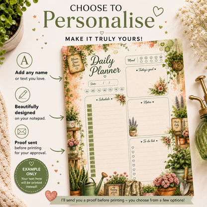 A5 Daily Planner – "Plant Lady Notes" | Personalisation Available