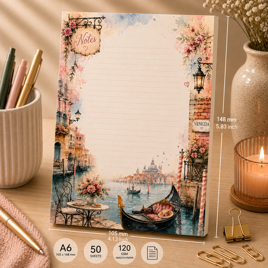 A6 Notepad – "Whispers of Venice"