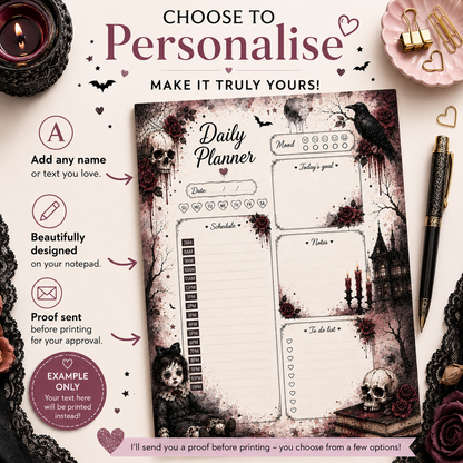 A5 Daily Planner – "Haunted Whispers" | Personalisation Available