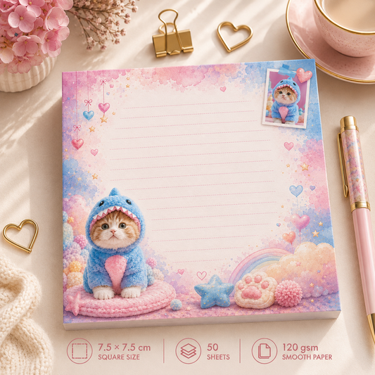 Mini Notepad 7,5 × 7,5 cm – "Purrfectly Adorable"