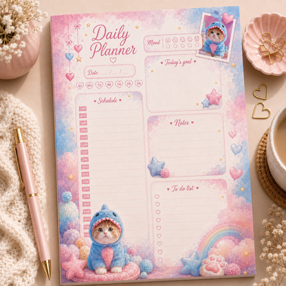 A5 Daily Planner – "Purrfectly Adorable" | Personalisation Available