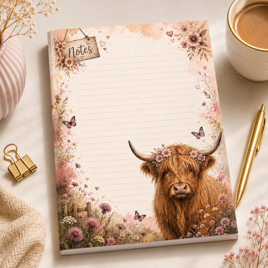 A5 Notepad – "Blooming Highland"