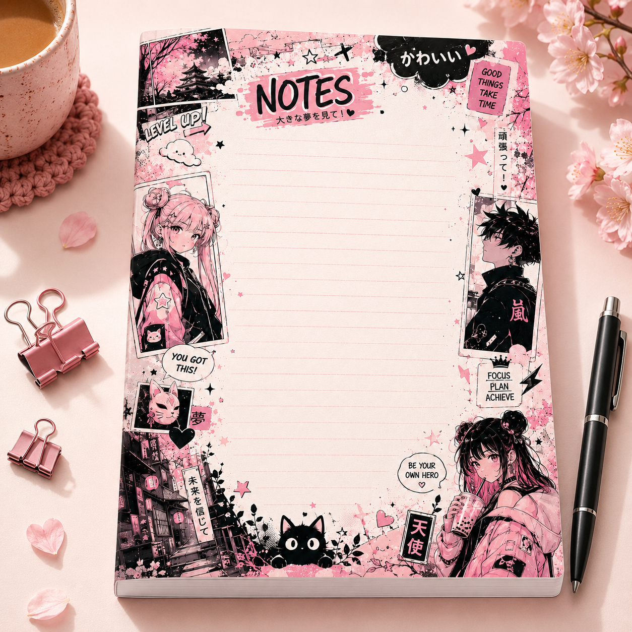 A5 Notepad – "Pink Tokyo"