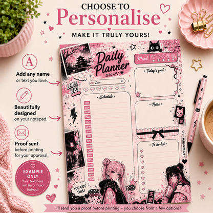 A5 Daily Planner – "Pink Tokyo" | Personalisation Available