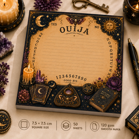 Mini Notepad 7,5 × 7,5 cm – "Ouija Board"