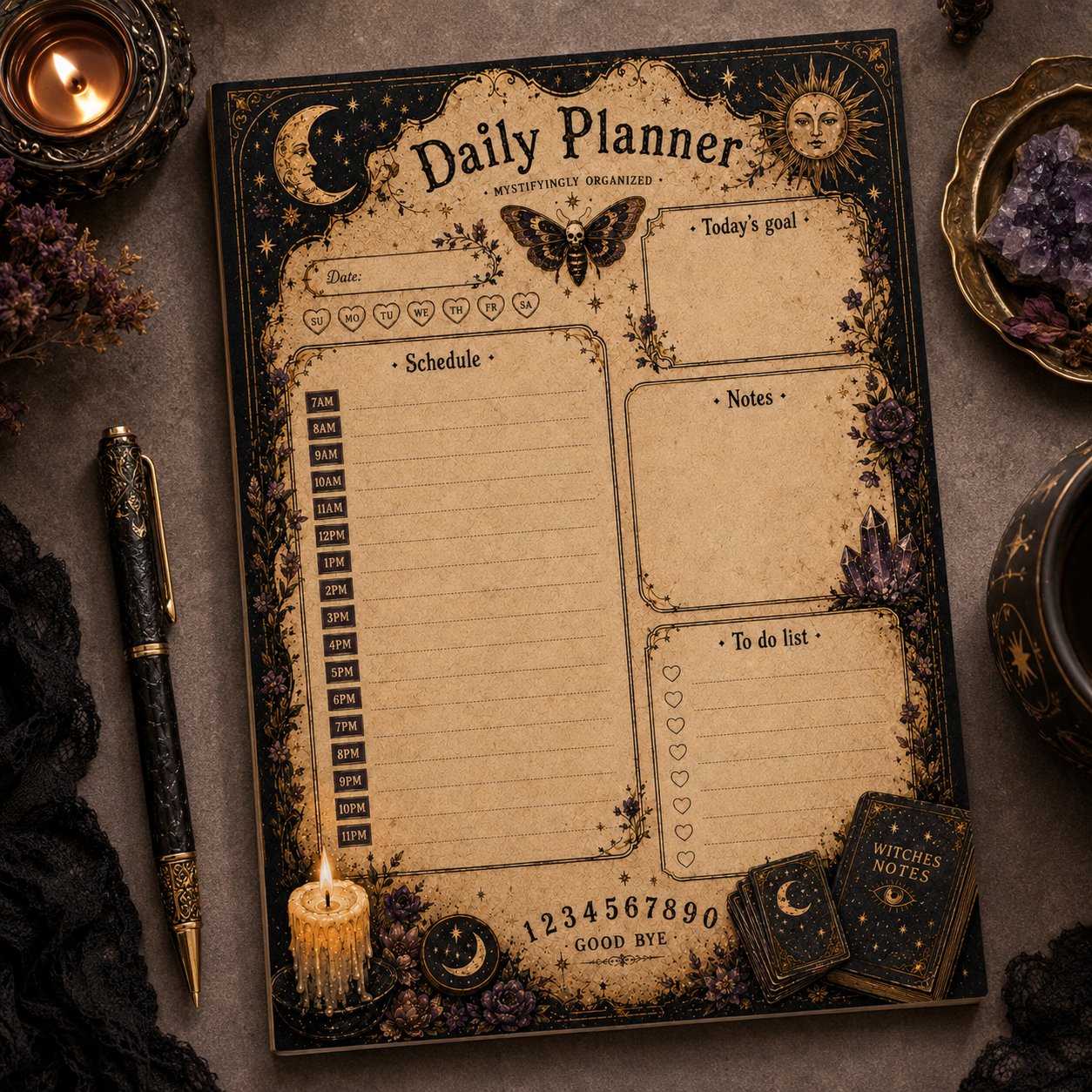 A5 Daily Planner – "Ouija Board" | Personalisation Available