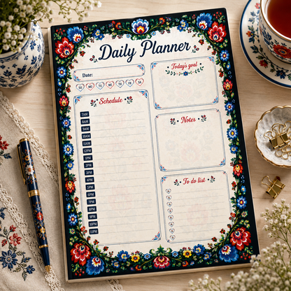 A5 Daily Planner – "Polish Folk" | Personalisation Available