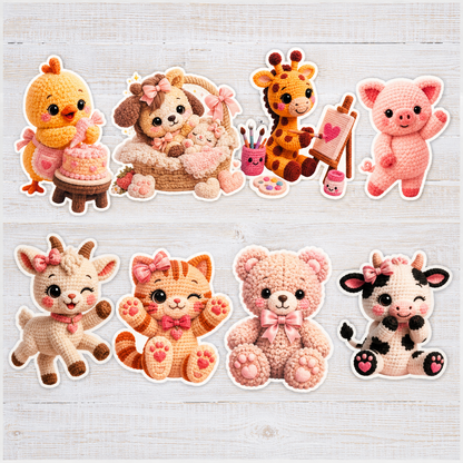 Cute crochet stickers
