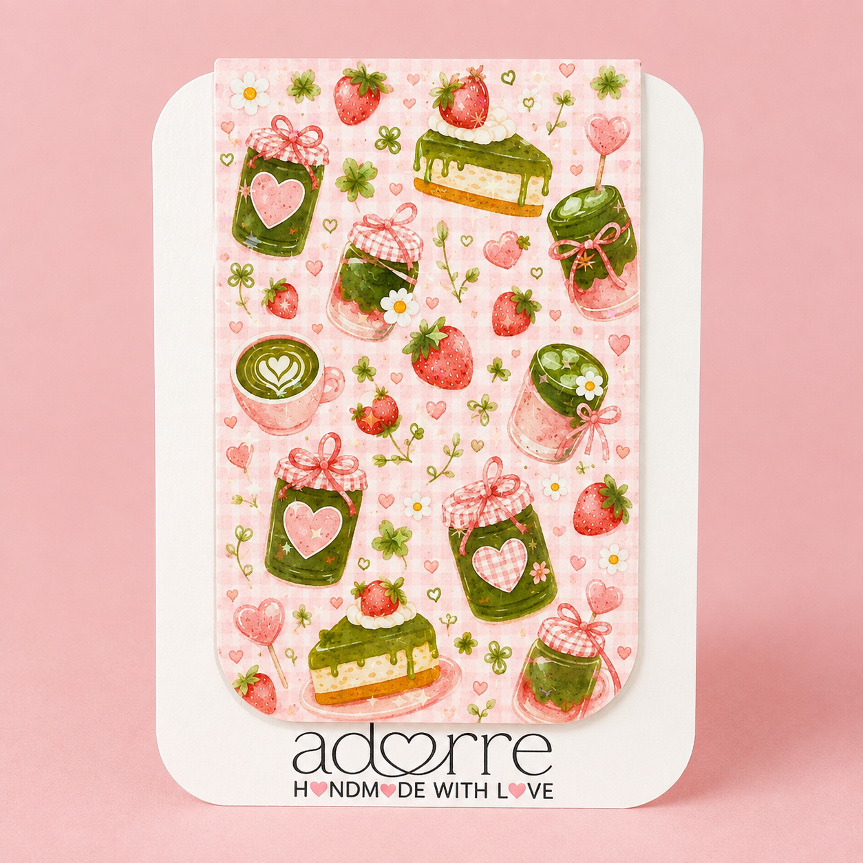 Magnetic Bookmark- Strawberry Matcha