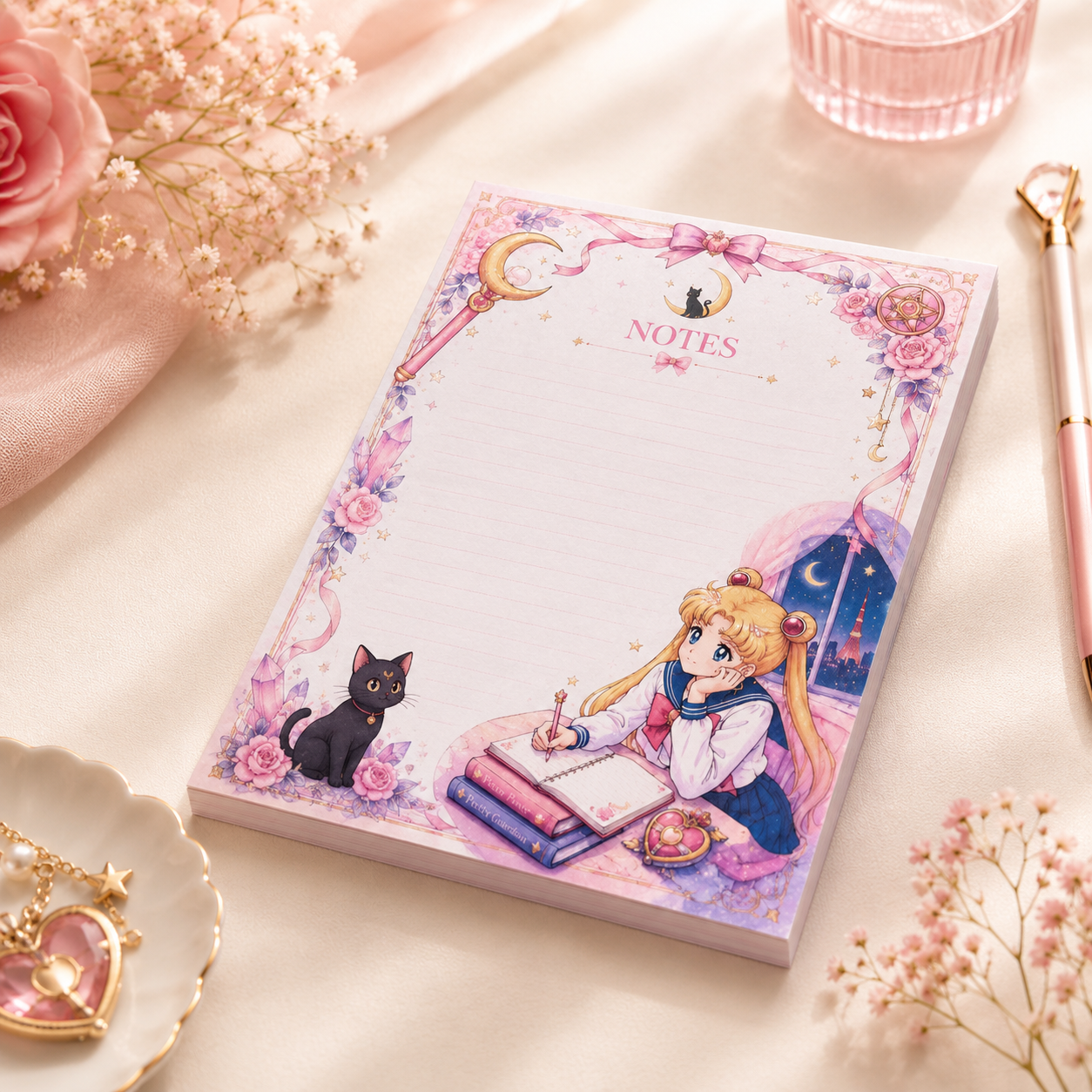 A5 Notepad – "Moonlit Dreams"