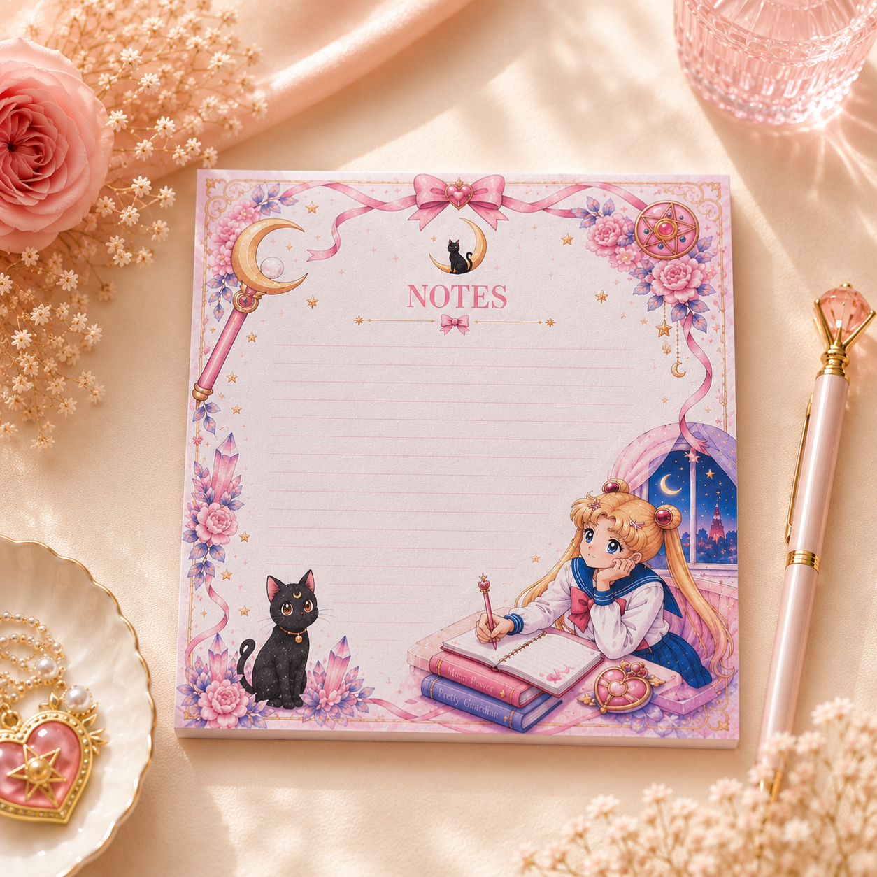 Mini Notepad 7,5 × 7,5 cm – "Moonlit Dreams"