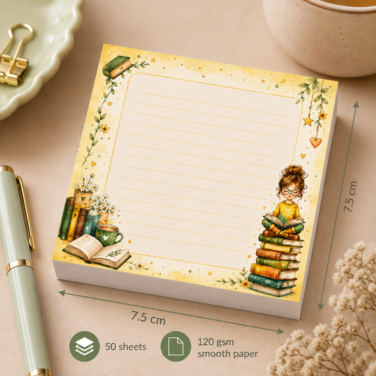 Mini Notepad 7,5 × 7,5 cm – Just One More Chapter